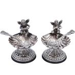 Zoutvat (2) - Querubines - .925 zilver, Antiek en Kunst