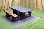 Rockwood® Betonnen Picknickset DeLuxe Antraciet gelakt 7106, Tuin en Terras, Ophalen of Verzenden, Nieuw, Rechthoekig, Hout