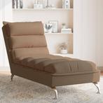 vidaXL Chaise longue met kussens stof bruin, Huis en Inrichting, Banken | Sofa's en Chaises Longues, Verzenden, Nieuw