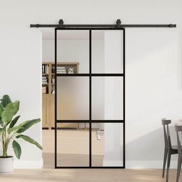 vidaXL Schuifdeur met beslagset 102,5x205 cm gehard glas beschikbaar voor biedingen