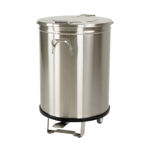 HCB Prullenbak - 100 liter - voetbediening - RVS, Zakelijke goederen, Horeca | Meubilair en Inrichting, Overige typen, Nieuw in verpakking