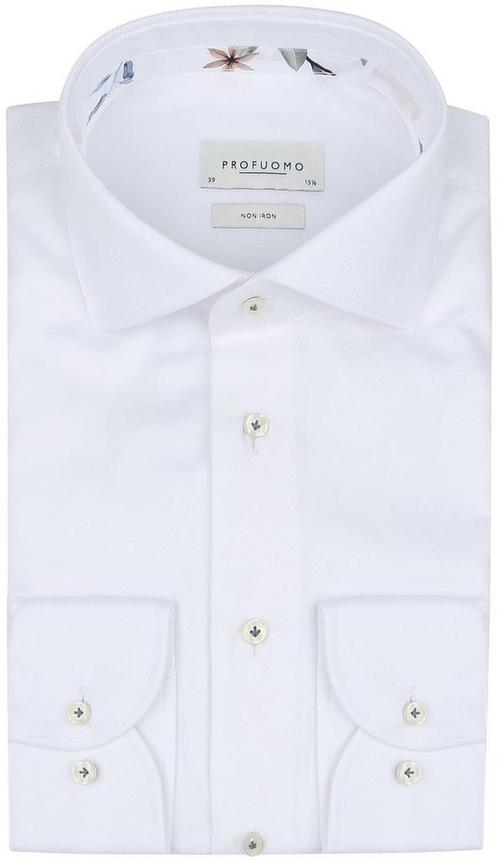 Profuomo Twill Overhemd Wit maat 40 Heren, Kleding | Heren, Overhemden, Wit, Nieuw, Verzenden