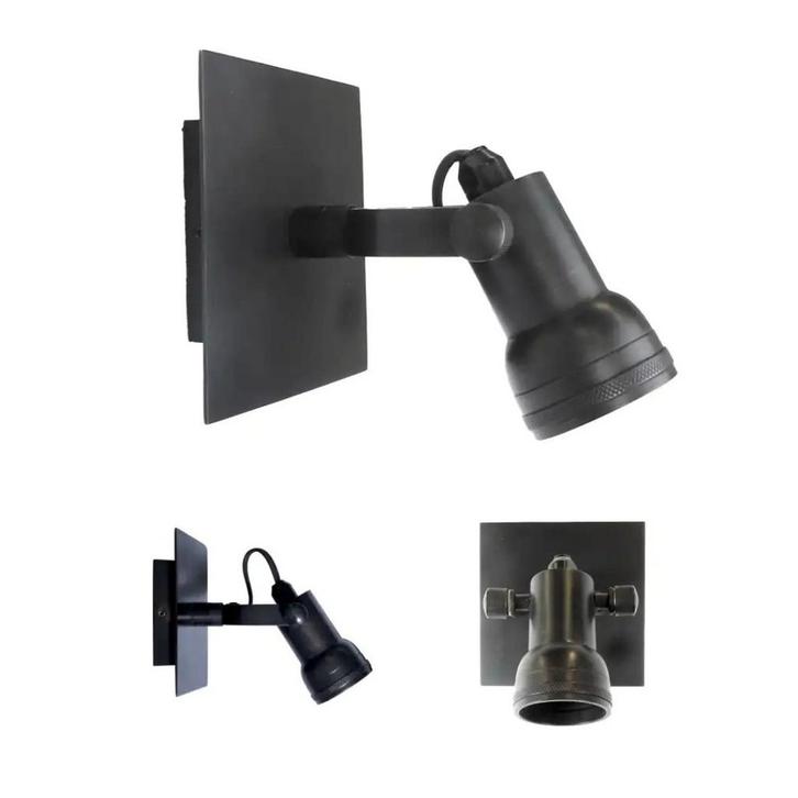 Opbouwspot Indigo Mini Antiek Gun Metal Binnenverlichting, Huis en Inrichting, Lampen | Spots, Nieuw, Overige materialen, Plafondspot of Wandspot