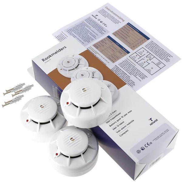 Retwist Smoke BR 3-pack rookmelders lithium accu, Doe-het-zelf en Verbouw, Verwarming en Radiatoren, Verzenden
