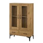 [en.casa] Vitrinekast Søndersø 115x70x31 cm eikenkleurig, Verzenden, Nieuw