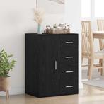 vidaXL Dressoir met lade Zwart Eiken 59 x 39 x 80 cm Bewerkt, Verzenden, Nieuw, 50 tot 100 cm, 25 tot 50 cm