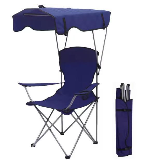 Draagbare Klapstoel – Strandstoel met Zonneschermen Armleuni, Tuin en Terras, Tuinstoelen, Nieuw, Verzenden