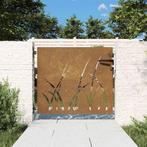 vidaXL Poort 85x100 cm grasontwerp cortenstaal, Verzenden, Nieuw