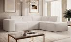 Meubella Hoekbank Monet teddystof beige wit boucle, Huis en Inrichting, Banken | Bankstellen, 250 tot 300 cm, Hoekbank, Nieuw