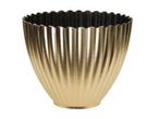 Bloempot met ribbels Goud 16*13cm Flowerpot kunststof, Ophalen of Verzenden, Nieuw