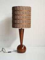 Vintage wood table lamp/Jab Fabric - Lamp - Hout, Textiel