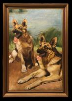 European School (XX) - Two German Shepherds - XL