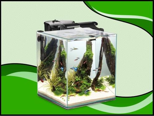 Aquael nano cube set duo - 49 liter zwart aquarium, Dieren en Toebehoren, Vissen | Aquaria en Toebehoren, Leeg aquarium, Nieuw