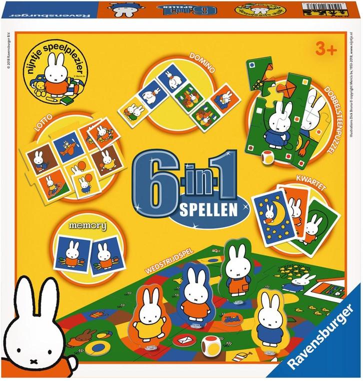 Nijntje 6 in 1 Spellen | Ravensburger - Kinderspellen, Hobby en Vrije tijd, Gezelschapsspellen | Bordspellen, Nieuw, Verzenden