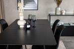 Eettafel Mick 120/160 x90 cm Zwart Uitschuibaar Jörn, Verzenden, Nieuw