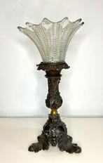 Tafellamp - Gepatineerd brons, Glas