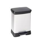 Rechthoekige pedaalemmer Decobin 30 ltr - zilver/Zwart, Huis en Inrichting, Woonaccessoires | Prullenbakken, Verzenden, Nieuw