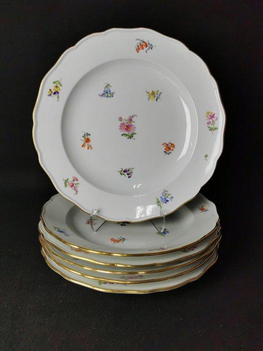 Meissen - Fiori sparsi dipinto a mano - 6 piatti da, Antiek en Kunst, Antiek | Glas en Kristal