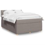 vidaXL Boxspring met matras stof taupe 160x200 cm, Verzenden, 200 cm, Stof, 160 cm