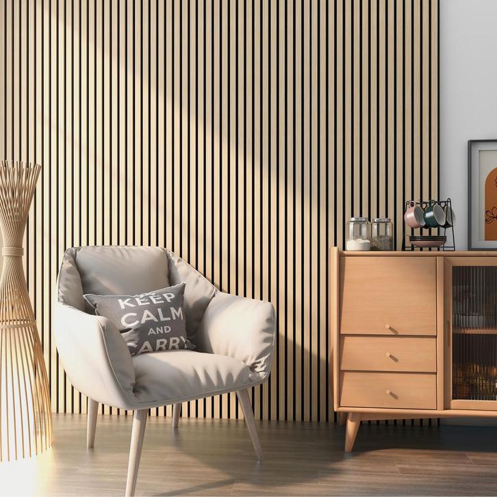 [NEU.HOLZ] Akoestisch Wandpaneel Vang set van 4 mdf 2,88 m², Doe-het-zelf en Verbouw, Platen en Panelen, Verzenden