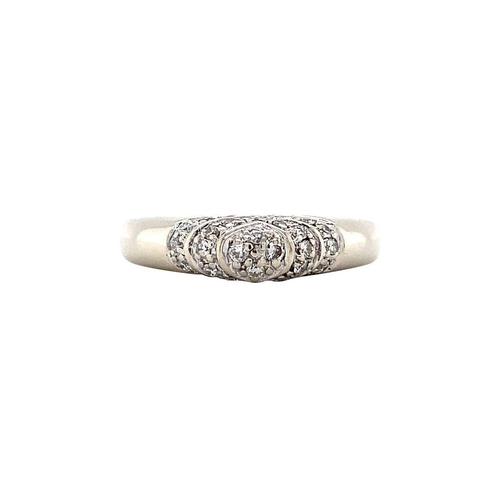 Witgouden ring met diamant 14 krt, Sieraden, Tassen en Uiterlijk, Ringen, Wit, Zo goed als nieuw, 17 tot 18, Goud, Verzenden