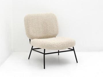 Fauteuil - crème teddy - 4-poot zwart beschikbaar voor biedingen