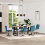 vidaXL Eetkamerstoelen 6 st fluweel blauw, Huis en Inrichting, Stoelen, Verzenden, Nieuw, Blauw