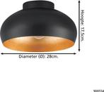 EGLO Mogano 2 Plafondlamp - E27 - Ø28 cm - Zwart|Bladgoud, Huis en Inrichting, Verzenden, Nieuw