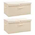 VidaXL opbergboxen, creme, 50 x 30 x 25 cm, Ophalen, Nieuw