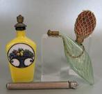 3 x Parfumflesje - Parfumfles - Aardewerk, Glas, Metaal