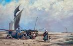 Jan H B Koekkoek (1840-1912) - Vissersvolk op het strand