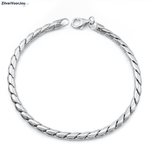 Zilveren Italian schakelarmband, Sieraden, Tassen en Uiterlijk, Armbanden, Nieuw, Verzenden