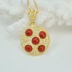 Bloedkoraal - Zilver, Verguld - Ketting met hanger - CORALLO, Antiek en Kunst