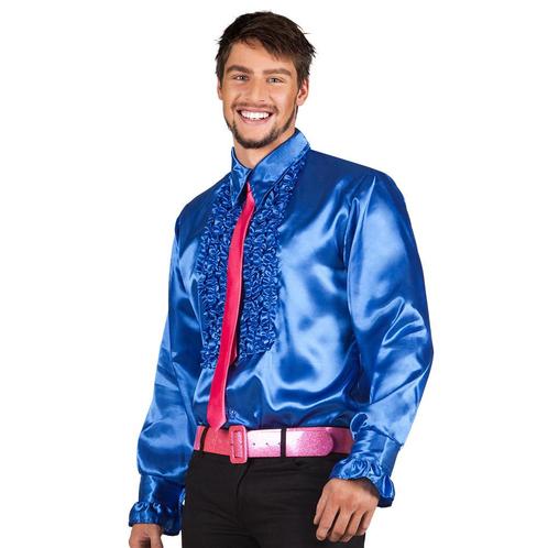 Ruffle Blouse Heren Blauw, Kleding | Heren, Carnavalskleding en Feestkleding, Nieuw, Verzenden