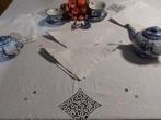 (13) tafelkleed met servetten van puur linnen cm. 170x275, Antiek en Kunst, Antiek | Kleden en Textiel