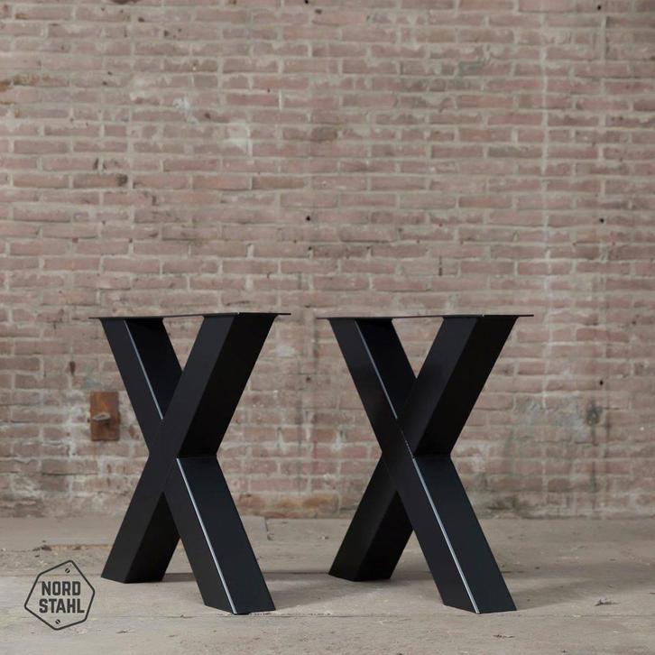 Stalen onderstel tafel - X Poot 10x10 cm, Huis en Inrichting, Tafelonderdelen, Nieuw, Verzenden