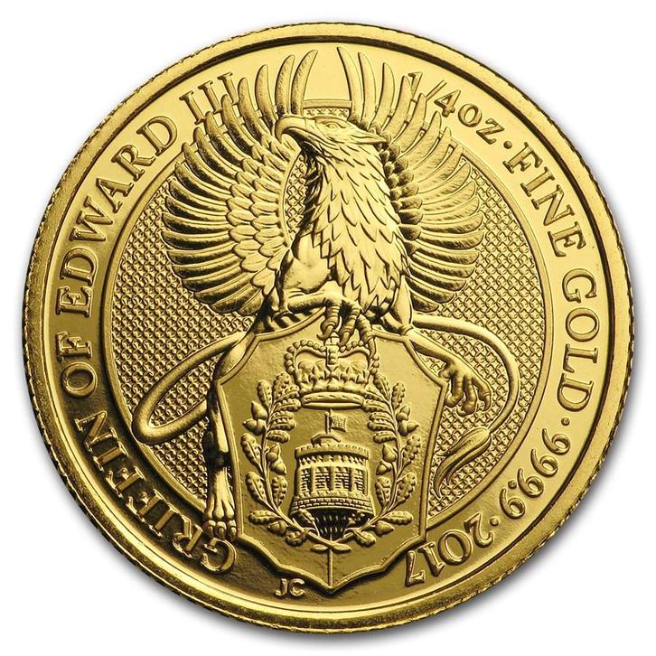 Gouden Queens Beast Griffin of Edward 1/4 oz 2017, Postzegels en Munten, Munten | Europa | Niet-Euromunten, Losse munt, Goud, Verzenden