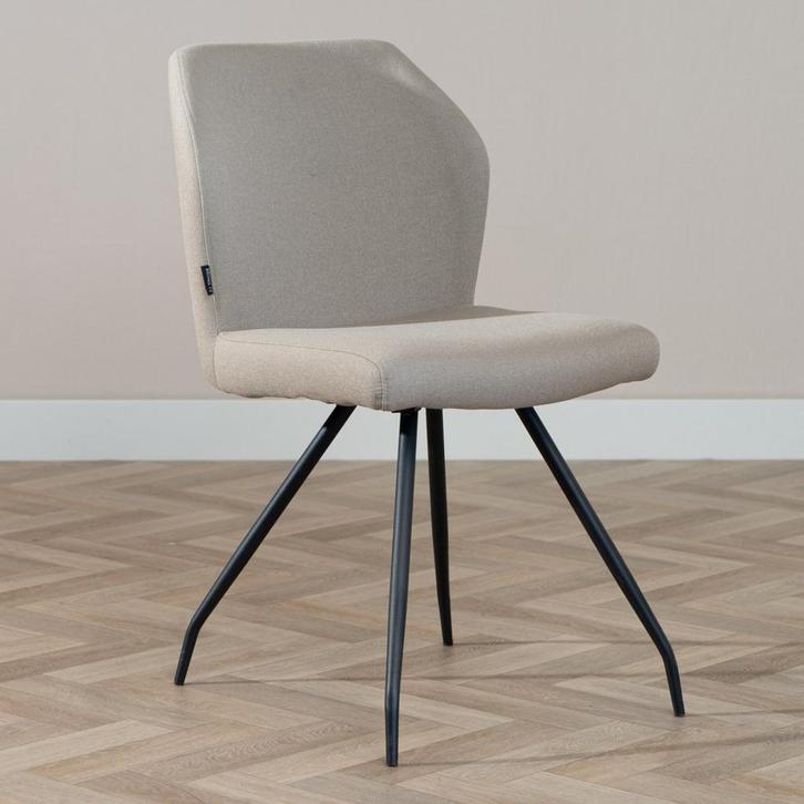 50% Korting: Scandinavische eetkamerstoel Fenris gerecyclede, Huis en Inrichting, Stoelen, Grijs, Zo goed als nieuw, Stof, Ophalen