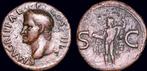 Died 12bc Roman Agrippa Ae As Neptune standing facing Brons, Verzenden