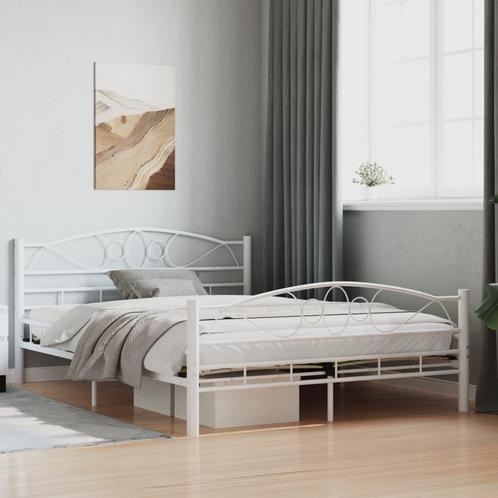 vidaXL Bedframe metaal wit 140x200 cm, Huis en Inrichting, Slaapkamer | Bedden, 140 cm, 200 cm, Wit, Tweepersoons, Nieuw, Metaal