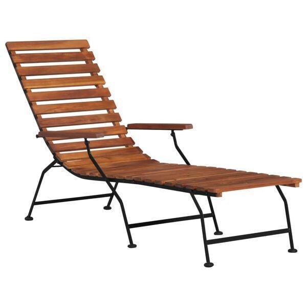 Lounger massief acacia | retourdeal 40% korting, Tuin en Terras, Ligbedden, Verstelbaar, Nieuw, Hout, Ophalen of Verzenden
