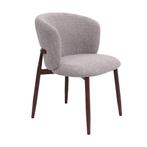 *WOONWINKEL* Walnoot Eetkamerstoel Met Ronde Rug Beige, Huis en Inrichting, Stoelen, Verzenden, Nieuw, Bruin, Stof