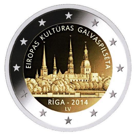 Letland 2 Euro Riga 2014, Postzegels en Munten, Munten | Europa | Euromunten, Verzenden