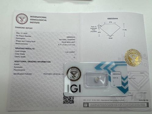 Zonder Minimumprijs - 1 pcs Diamant (Natuurlijk) - 0.91 ct -, Sieraden, Tassen en Uiterlijk, Edelstenen