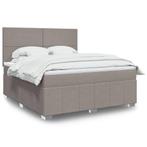 vidaXL Boxspring met matras stof taupe 180x200 cm, Eenpersoons, Verzenden, Nieuw, 80 cm