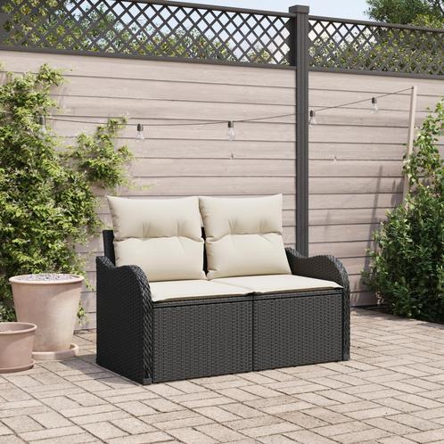 vidaXL Tuinbank 2-zits met opbergruimte en kussens poly, Tuin en Terras, Tuinsets en Loungesets, Nieuw, Rotan, Verzenden