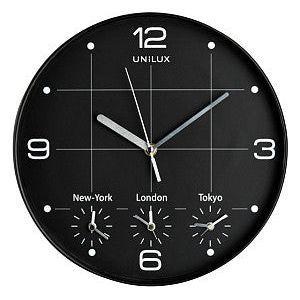 Wandklok unilux on time dia 30.5cm zwart/wit | 1 stuk, Zakelijke goederen, Kantoor en Winkelinrichting | Winkel en Inventaris