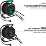 2dekans | VONROC PRO Kabelhaspel 25m – IP44 – Neopreenkabel, Ophalen of Verzenden, Zo goed als nieuw