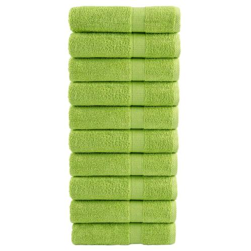 vidaXL Handdoeken SOLUND 10 st 600 g/m² 50x100 cm appelgroen, Huis en Inrichting, Badkamer | Badtextiel en Accessoires, Groen