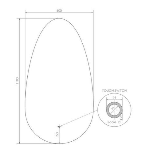 Badkamerspiegel Gliss Triton LED Verlichting 110x60 cm, Doe-het-zelf en Verbouw, Sanitair, Ophalen of Verzenden